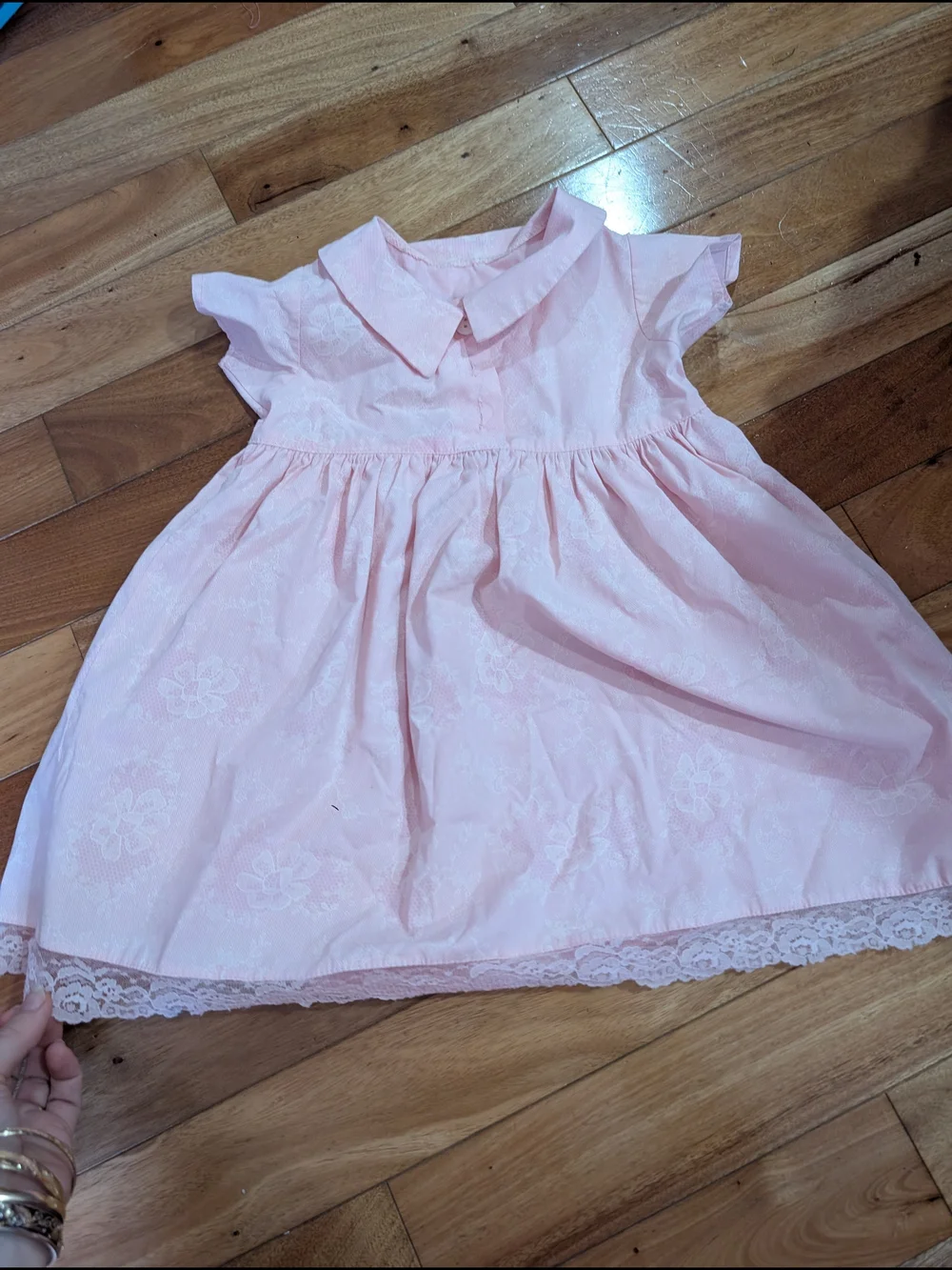 Toddler Pink Lace-Hem Dress